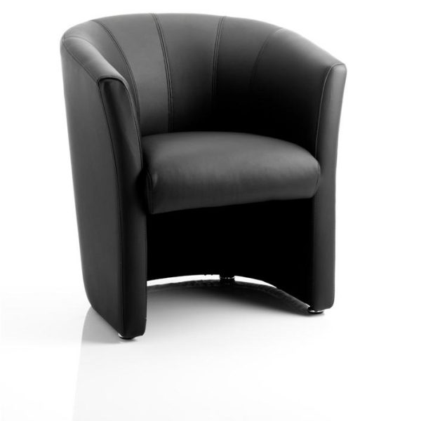 Neptune Single Tub Chair Black Leather