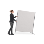 lady moving mobile office screen