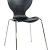 cafe chair black with chrome frame