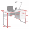 line diagram of office desk white with pedestal