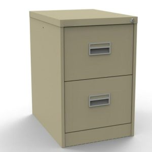 cream filing cabinet with 2 drawers