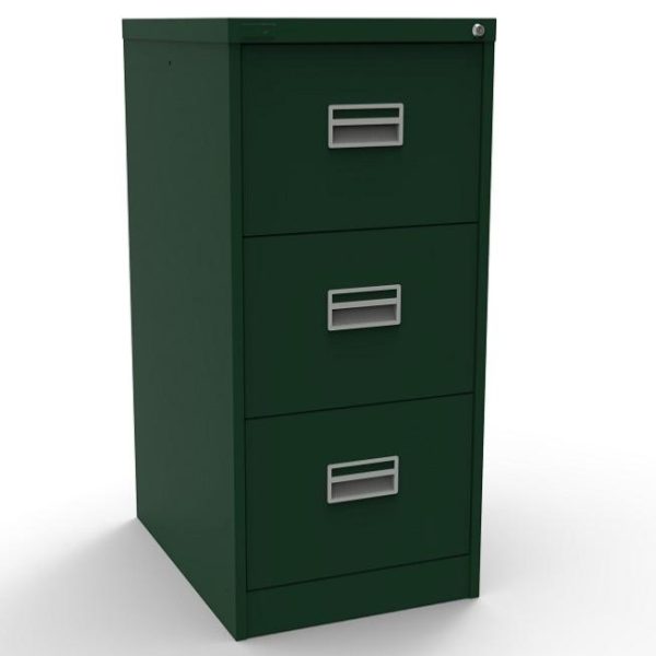 green 3 drawer office filing cabinet