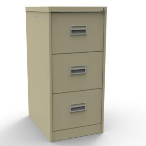 cream 3 drawer steel office filing cabinet