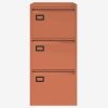 3 drawer office filing cabinet in coral finish