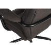 side close up of black fabric office chair
