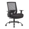 heavy duty mesh back office chair with black fabric seat and chrome base