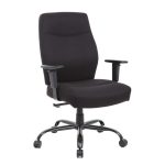 office heavy duty chair in black fabric