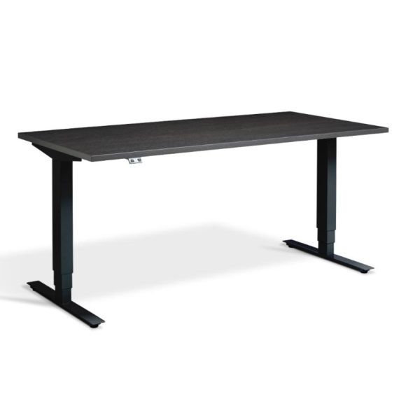 Black height adjustable desk