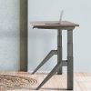 height adjustble desk side view with graphite frame