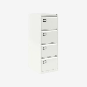 4 drawer office filing cabinet in chalk white finish