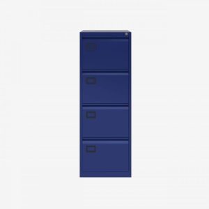 blue 4 drawer office filing cabinet