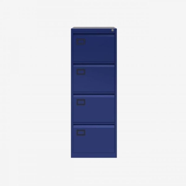 blue 4 drawer office filing cabinet