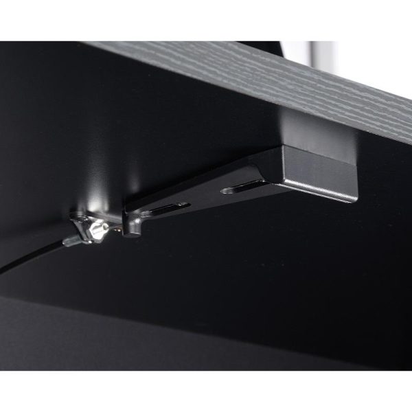 underneath view of sit stand desk black