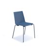 blue meeting chair with chrome frame
