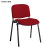 meeting chair with red fabric and black frame