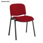 meeting chair with red fabric and black frame