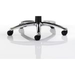 close up of chrome 5 star base for office chair