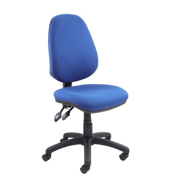 blue fabric office operator chair