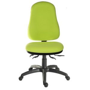office chair in lime green fabric with black base