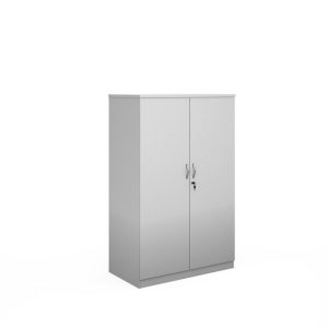deluxe office wood storage cupboard white