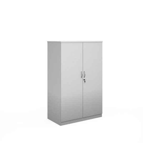 deluxe office wood storage cupboard white