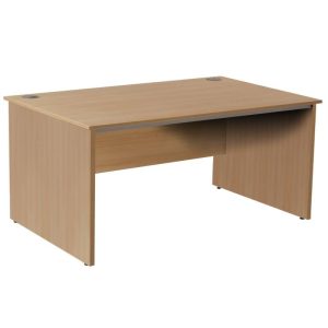 Beech office desk with panel end leg