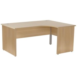 Radial office desk beech with panel ends