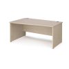light wood wave office desk with panel end