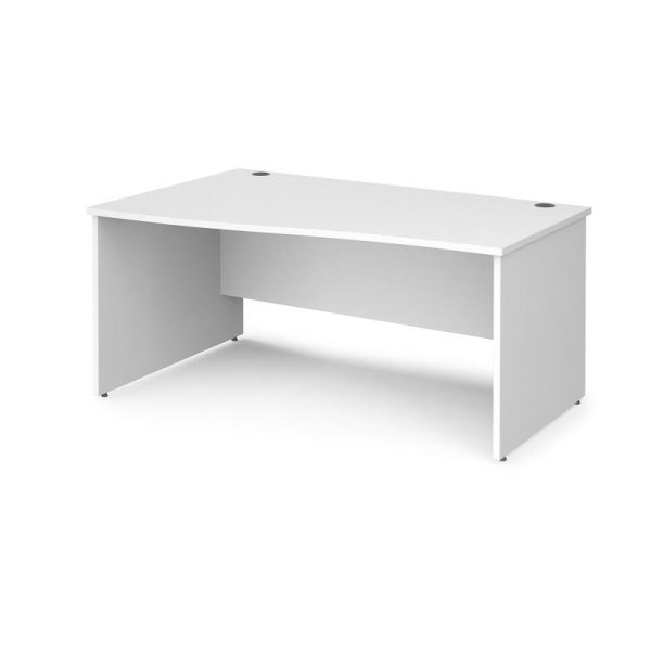 white office desk with panel ends