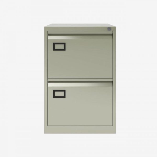 2 drawer grey filing cabinet