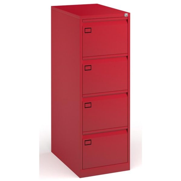 4 drawer red filing cabinet