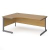 ergonomic desk with beech desk top and graphite cantilever leg frame