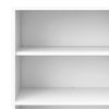 close up of white office bookcase