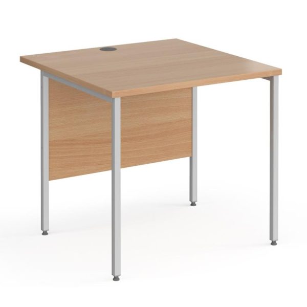 800 x 800 office desk with beech desk top and silver legs