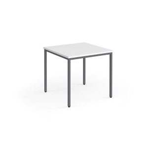 square meeting table white top and black frame