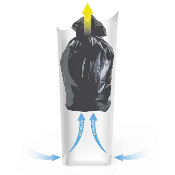 diagram of the inside of an office recycling bin to show air flow