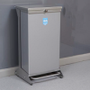 silver office recycling bin with lockable top for confidential waste