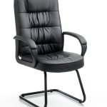 black leather visitor chair
