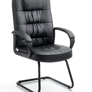 black leather visitor chair