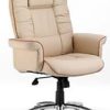 comfortable cream leather office chair
