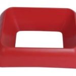 office recycling bin lid red