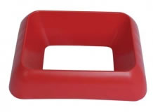 office recycling bin lid red