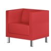 Red leather reception set in square design
