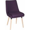 reception chair in purple fabric and wooden spindle legs