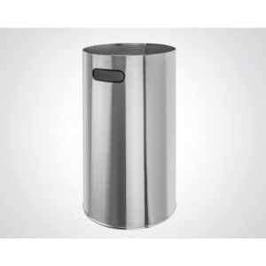 stainless steel bin with cut out carry handle