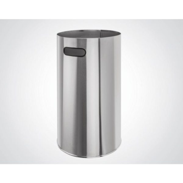 stainless steel bin with cut out carry handle