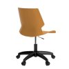 orange plastic office chair with black base