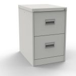 signal white filing cabinet with 2 drawers