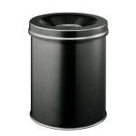 fire safe waste bin black