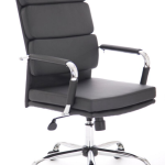 executive office chairs in black bonded leather and chrome frame